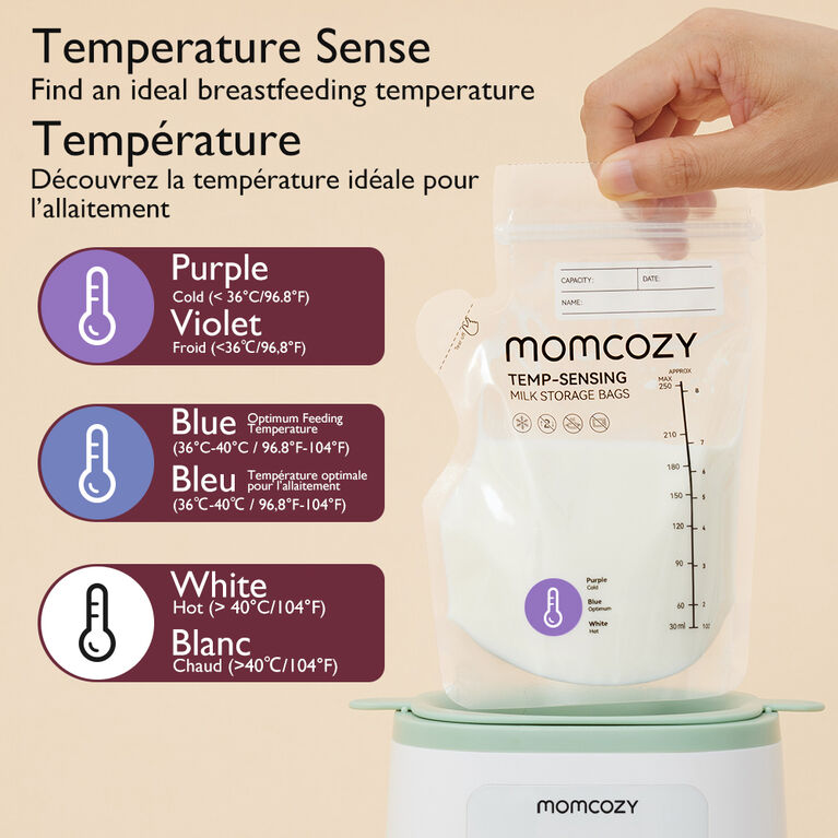 Sacs de conservation avec capteur de température Momcozy – 120 unités